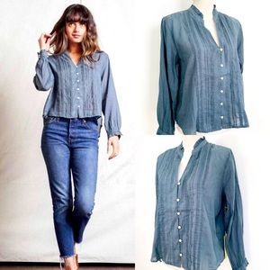 TROVATA BIRDS OF PARADIS FINELEY PIN-TUCK SHIRT